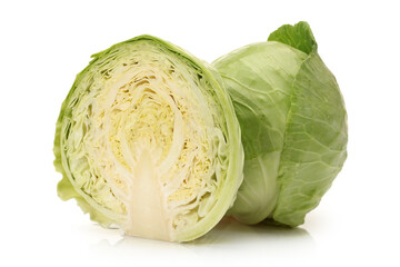 Green cabbage isolated on white background