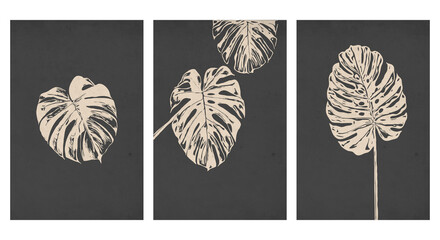 Fototapeta na wymiar Printable trendy botanical card. Use for cover, wallpaper, wall art.