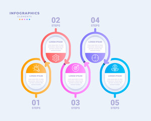 Business infographic template with five steps