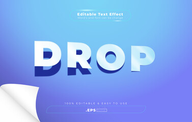 Drop text effect easy editable with paper cut concept