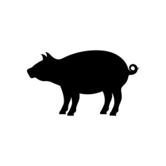 Pig silhouette icon design template vector isolated