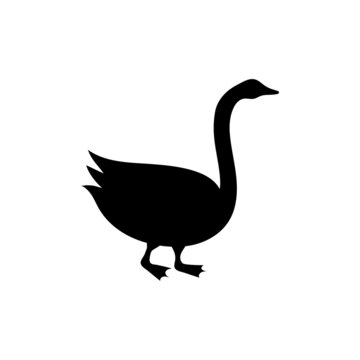 Goose silhouette icon design template vector isolated