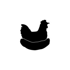 Chicken silhouette icon design template vector isolated