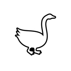 Goose outline icon design template vector isolated