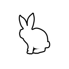 Rabbit outline icon design template vector isolated