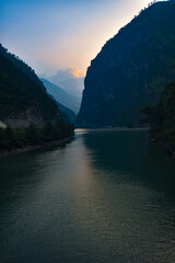 sunset over the lake