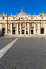 Fototapeta na wymiar St.Peter 's Square with Saint Peter's Basilica, Vatican, Rome, Italy