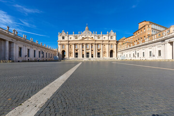 St.Peter 's Square with Saint Peter's Basilica, Vatican, Rome, Italy