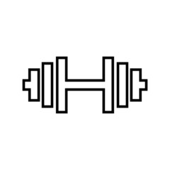 Graphic flat barbell icon for your design and website