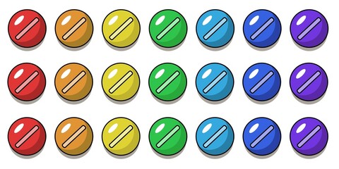 Set of colorful pills.Vector image.