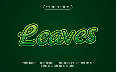 Leaves Editable Vector Text Effect.