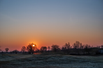 sunrise over the park