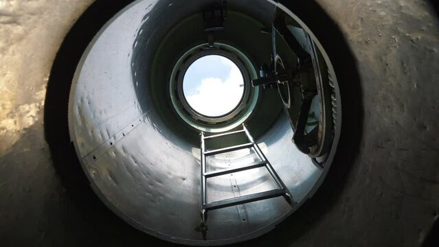 Hatch in the submarine in 4k slow motion 60fps