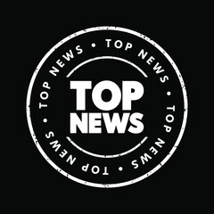 Top News text stamp, concept background