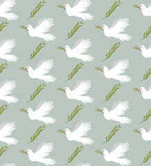 Flying Pigeon. Dove of peace. International day of peace seamless pattern background
