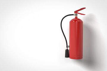 Fire extinguisher handing on wall