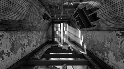 black and white world and grayscale world rendering