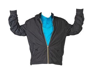 men's  jacket and  shirt isolated on white background. fashionable casual wear