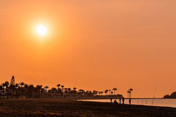 Spanien, Mazarron, Murcia, Sonnenuntergang, Meer, Strand