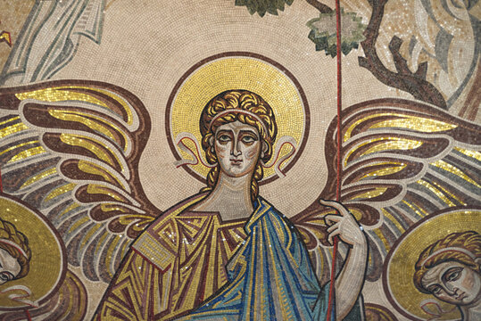 Mosaic image of an angel