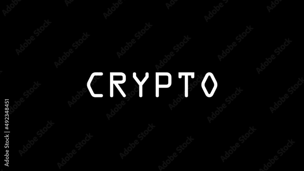 Poster white picture of crypto on a black background. modern currency. distortion liquid style transition i
