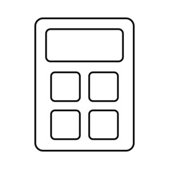 Calculator icon, mathematics web button vector illustration. Internet website finance technology design