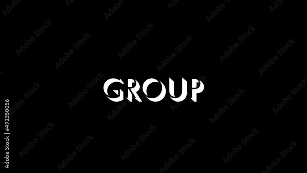 Poster white picture of group on a black background. clusters of people by interests. distortion liquid sty