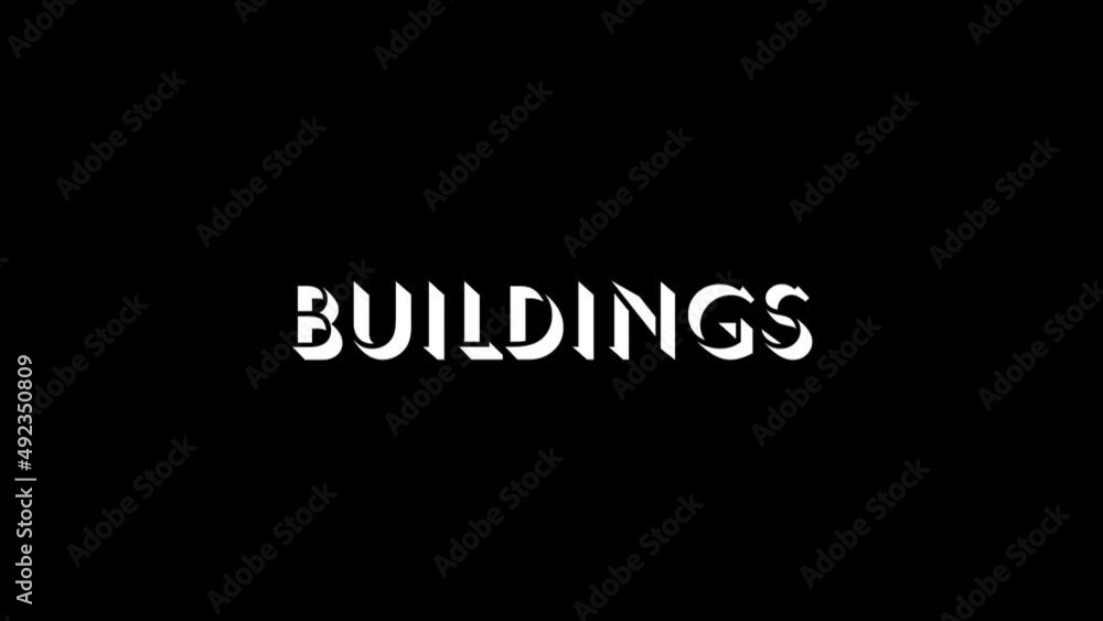 Poster white picture of buildings on a black background. city. distortion liquid style transition icon for 