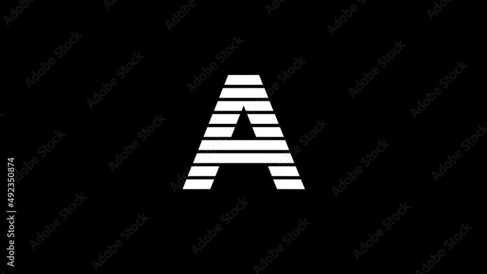 Poster white picture of a on a black background. abc. distortion liquid style transition icon for your proj