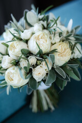 elegant wedding bouquet of fresh natural flowers