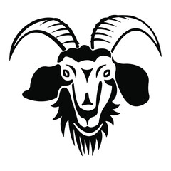 head of a goat on white background