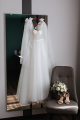perfect wedding bride dress on the wedding day