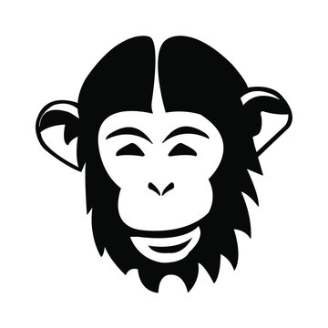 Monkey head isolated on white background