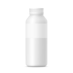 3d mockup of plastic milk, tea, juice, vitamin, pills, yogurt, drink, detergent, shampoo bottle