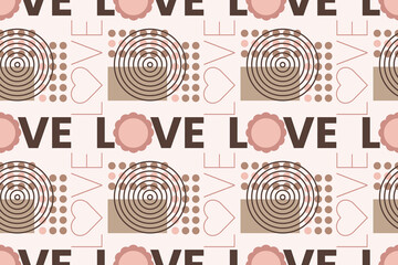 seamless pattern with love lettering. vector illustration