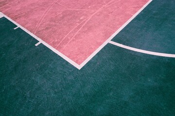 colorful street basket court, sports in the city