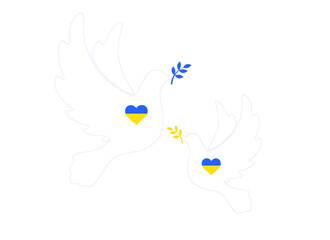 Flag of Ukraine in the form of a dove of peace. Stop the war in Ukraine. 