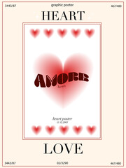 Modern poster with a heart. Posters in different colors for your projects and presentations, prints on t-shirts and hoodies