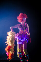 circus performers. clown girls, carnival. halloween
