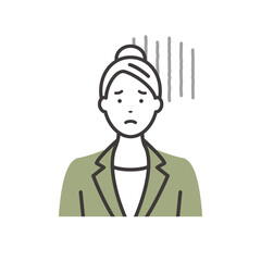 スーツ姿の若いビジネスウーマン　ネガティブな表情