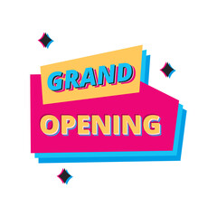 grand opening ping yellow flat label