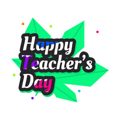 happy teacher's day blue purple green flat design