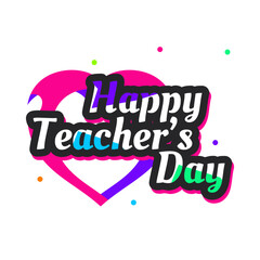 happy teacher's day purple blue green flat design