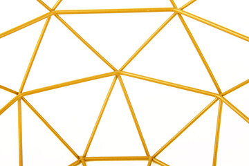 closeup of golden trangle shaped isolated on white background