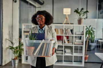 Businessperson carrying office supply in plastic container