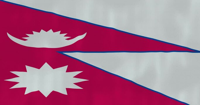 Nepal flag waving in the wind, detailed fabric texture, 4k, Animated Realistic.