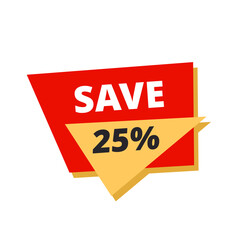 save 25% red flat label