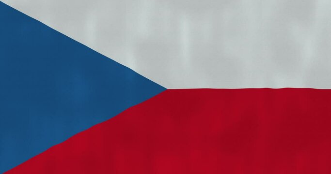 Czeck flag waving in the wind, detailed fabric texture, 4k, Animated Realistic.