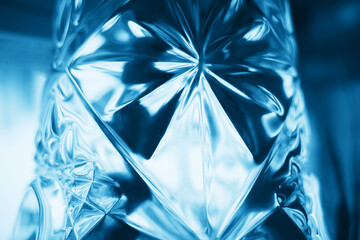 Blue crystal glass abstraction background