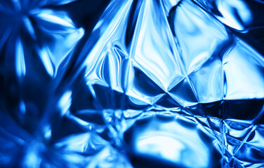 Blue crystal glass abstraction backdrop